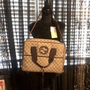 Gucci Interlocking G Coated Canvas Carry-On / Travel Bag